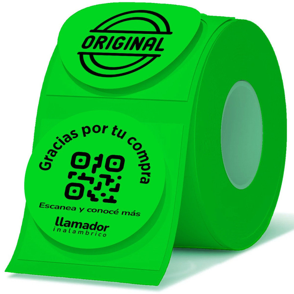 Rollo Etiquetas Redondas Rotuladora Térmica 50mm Colores