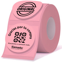 Rollo Etiquetas Redondas Rotuladora Térmica 50mm Colores