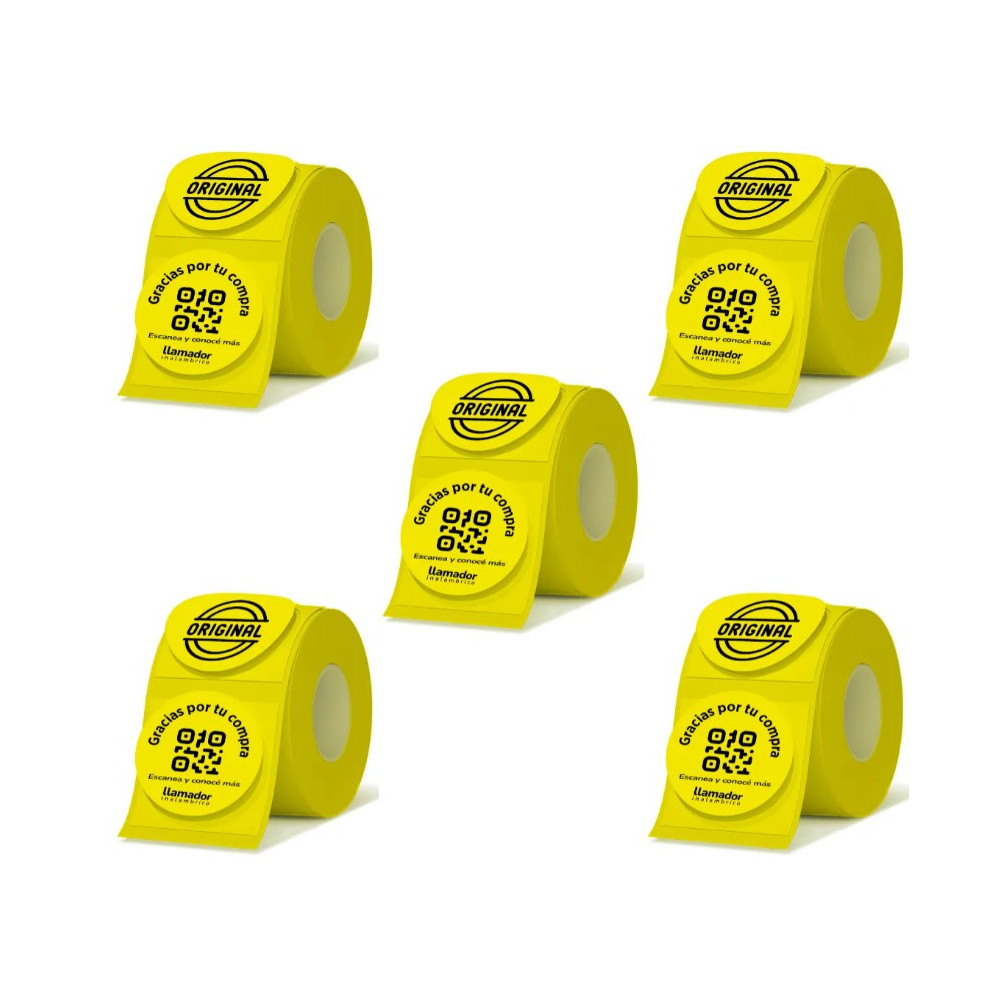 Rollo Etiquetas Redondas Rotuladora Térmica 50mm X5u Agregar a favoritos