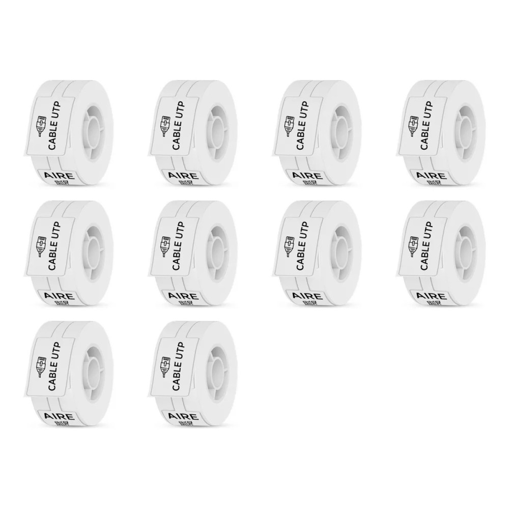 Etiquetas Rollos Rotuladora Termica 12x35mm Cable X10u