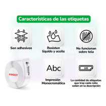 Rollo Etiquetas Para Rotuladora 15x50mm Termica Niimbot X20u