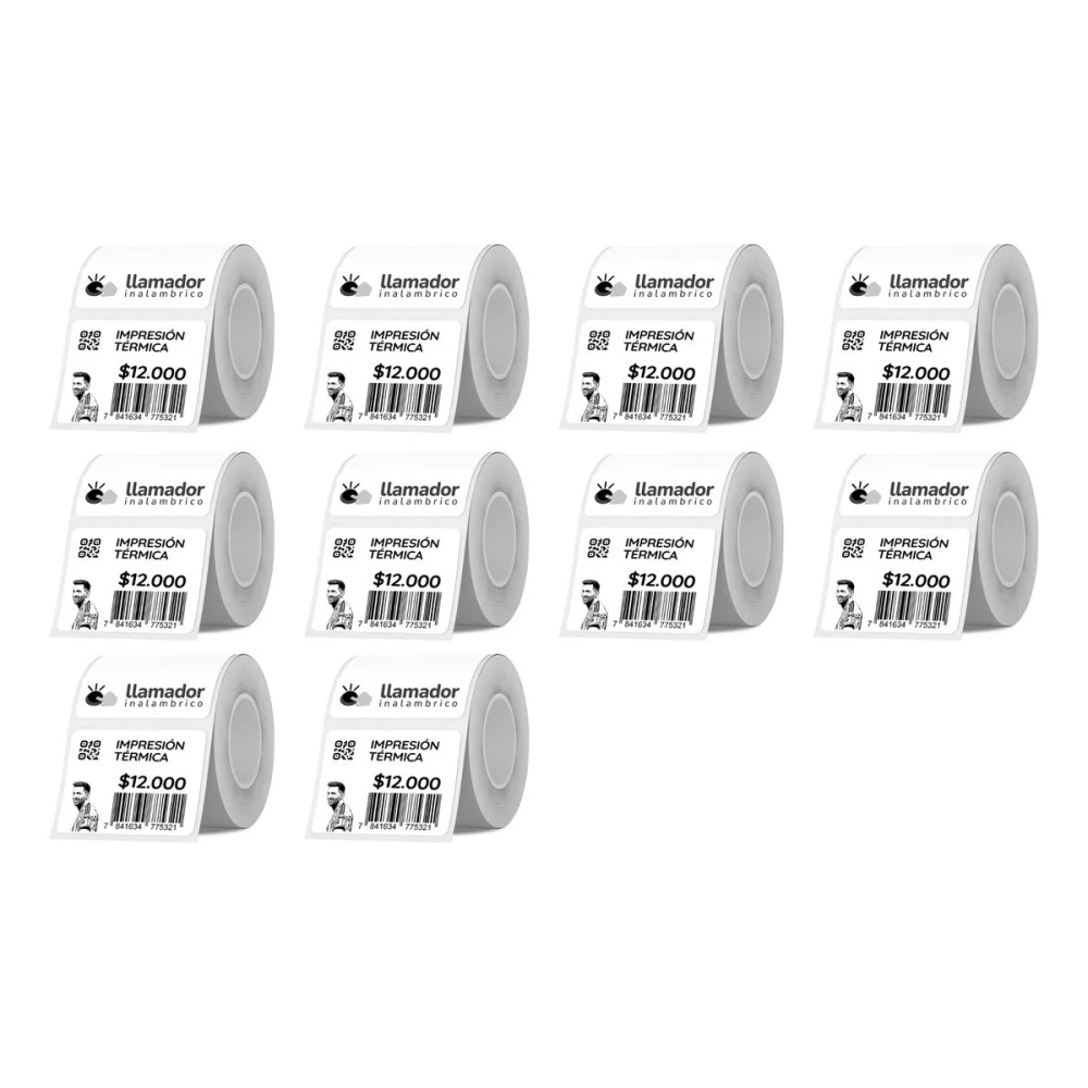 Etiquetas Rollo Rotuladora Impresora Termica 50x50mm X10u