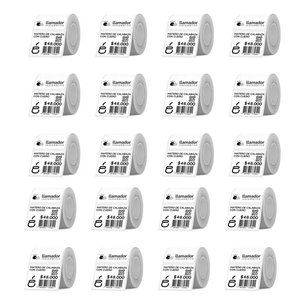 Etiquetas Rollo Rotuladora 50x50 Transparente X20u