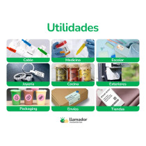 Rollo Etiquetas Cable Impresora Termica 30x25 45mm X20u