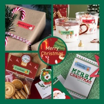 Rollo 14x50mm Blanco Con Iconos Navideños Niimbot