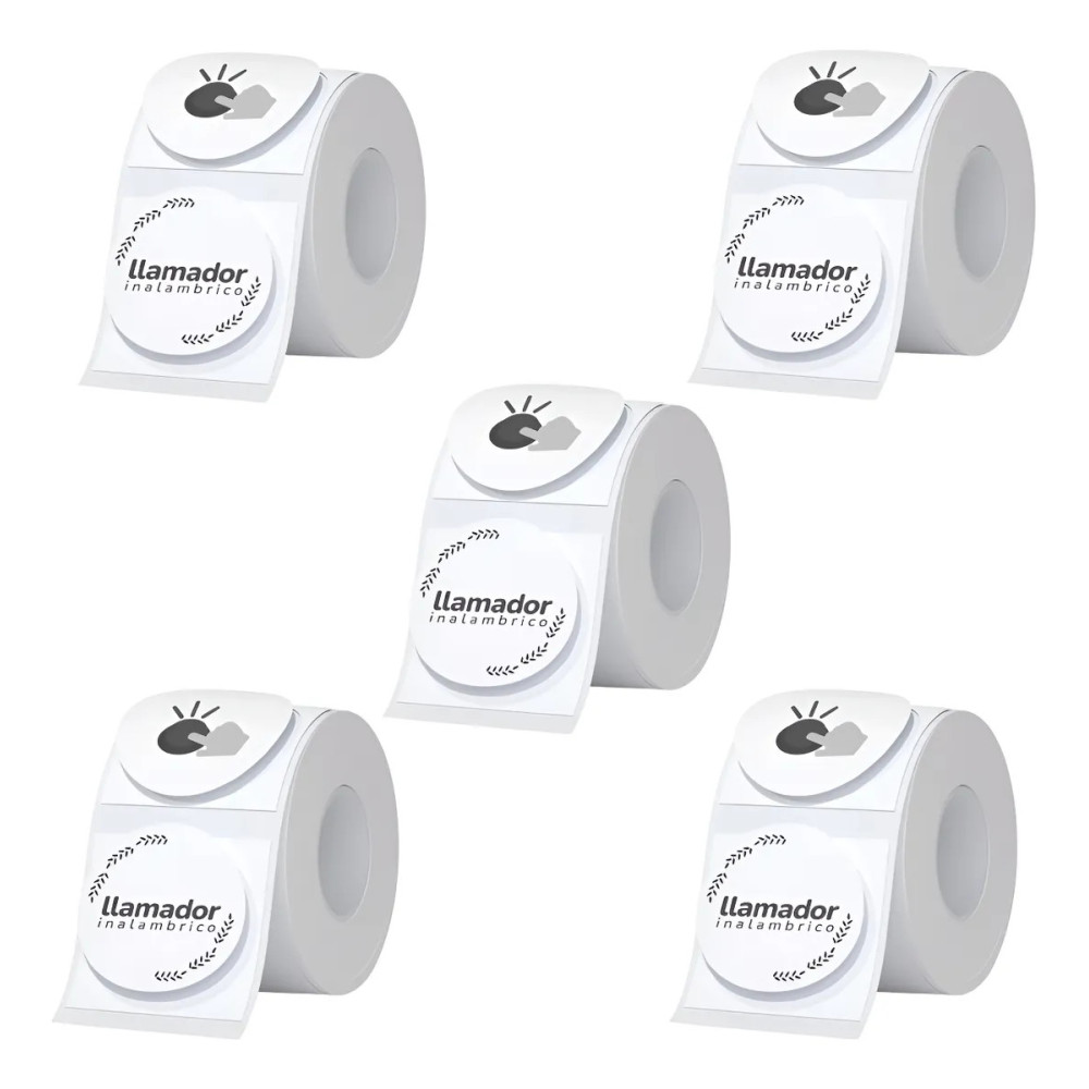 Rollo Etiquetas Redondas Rotuladora Térmica 50mm X5u