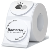 Rollo Etiquetas Redondas Transparentes Rotuladora Impresora Termica 50mm