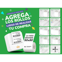 Rollo Etiquetas Redondas Transparentes Impresora Termica 50mm x5U