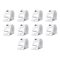 Rollo Etiquetas Redondas Transparentes Impresora Termica 50mm x10U