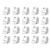 Rollo Etiquetas Redondas Transparentes Impresora Termica 50mm x20U