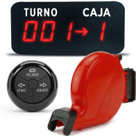 Turnero Digital Inalámbrico + Expendedor De Numero Dispenser Rojo