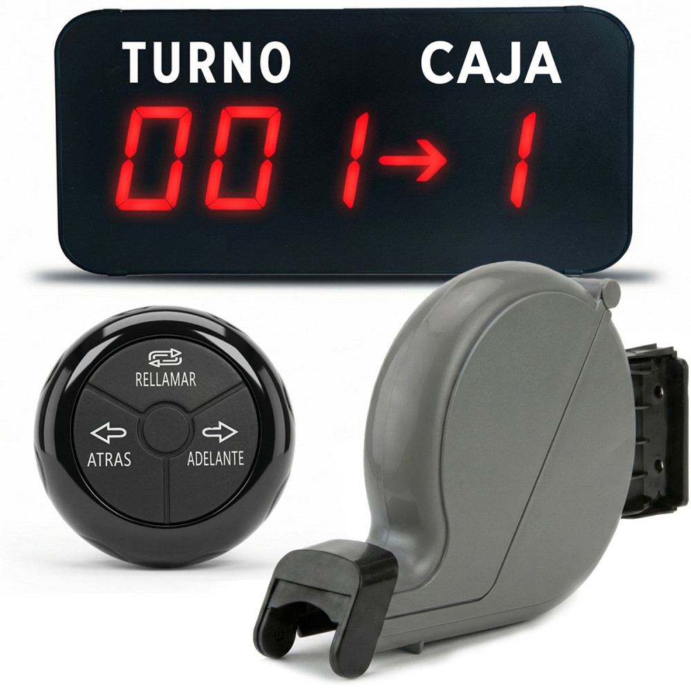 Turnero Digital Inalámbrico + Expendedor De Numero Dispenser Gris