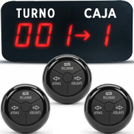 Kit Turnero Electrónico + 3 Pulsadores Inalámbricos Premium