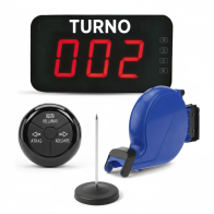Display Turno Digital + Expendedor Azul + Pulsador + Pinche
