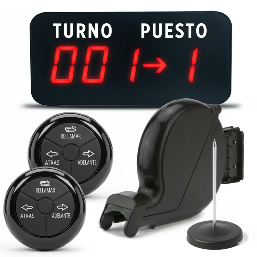 Sistema Turno Puesto + Dispenser + 2 Llamadores + Pinche