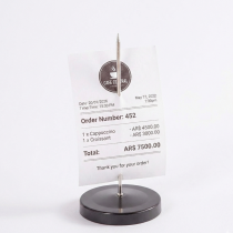 Soporte Para Rollo Turnero Clava Papel Ticket Metalico Negro