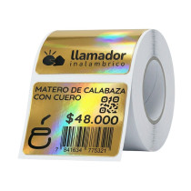 Etiquetas Rollo Rotuladora Impresora Termica 40x30mm Doradas