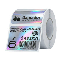 Etiquetas Rollo Rotuladora Impresora Termica 40x30mm Plateadas