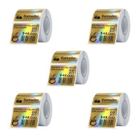 Etiquetas Rollo Rotuladora Impresora Termica 40x30mm Doradas X5u