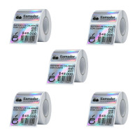 Etiquetas Rollo Rotuladora Impresora Termica 40x30mm Plateadas X5u