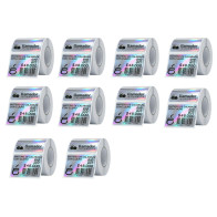 Etiquetas Rollo Impresora Termica 40x30mm Plateadas X10u