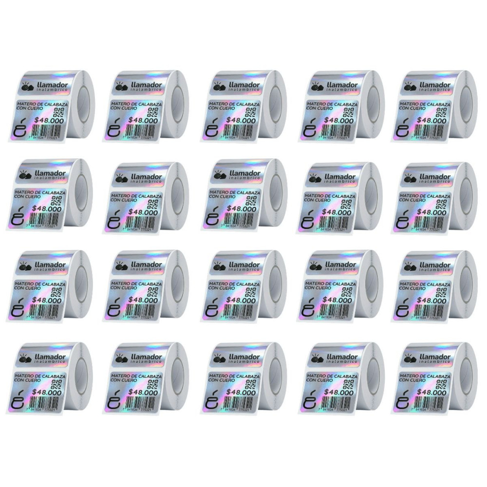 Etiquetas Rollo Rotuladora Impresora Termica 40x30mm Plateadas X20u
