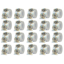 Etiquetas Rollo Rotuladora Impresora Termica Redondas 50mm Plateadas X20u