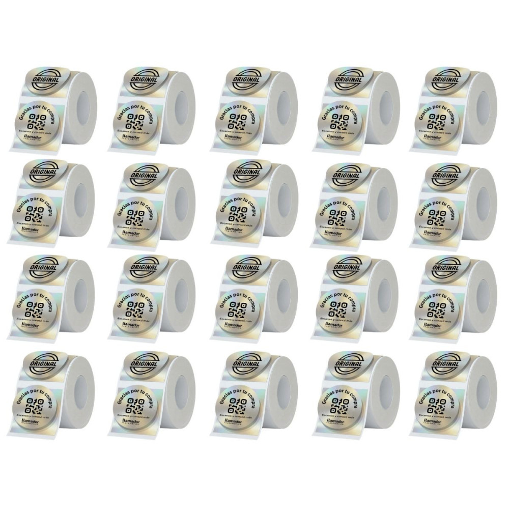 Etiquetas Rollo Rotuladora Impresora Termica Redondas 50mm Plateadas X20u