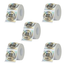 Etiquetas Rollo Rotuladora Impresora Termica Redondas 50mm Plateadas X5u