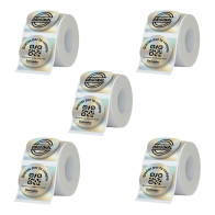 Etiquetas Rollo Rotuladora Impresora Termica Redondas 50mm Plateadas X5u
