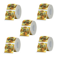 Etiquetas Rollo Rotuladora Impresora Termica Redondas 50mm Doradas X5u