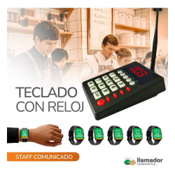 1 Teclado Llamador De Mozos Y 2 Relojes Receptores Premium