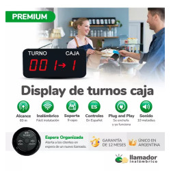 Turnero Electronico Inalambrico Caja Y Turno Premium