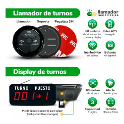 Turnero Electronico Inalambrico Puesto Y Turno Premium