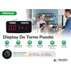 Turnero Electronico Inalambrico Puesto Y Turno Premium