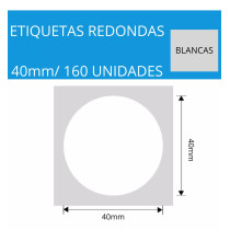 Rollo Etiquetas Redondas Rotuladora Impresora Termica 40mm